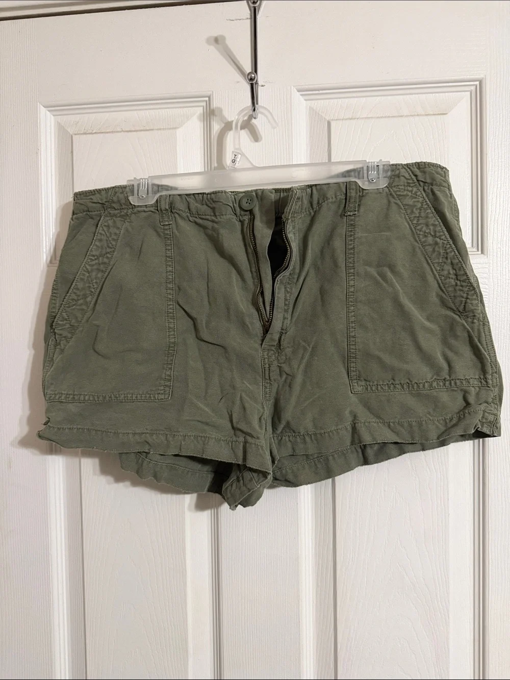 aerie Olive Green High-Rise Utility Shorts